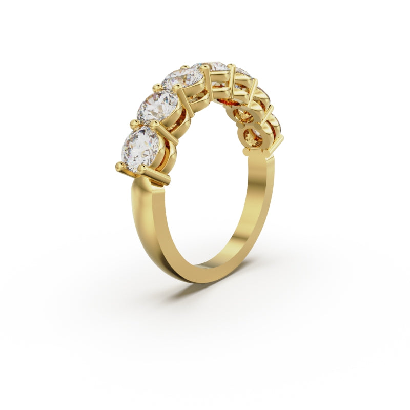 18K Yellow Gold Seven Stone Diamond Anniversary Ring - Circle of Diamond