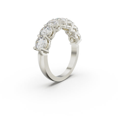 18K White Gold Seven Stone Diamond Anniversary Ring