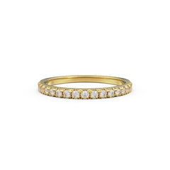 18K Yellow Gold French Pavé Diamond Anniversary Ring