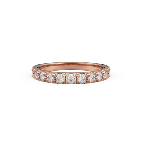 18K Rose Gold French Pavé Diamond Anniversary Ring