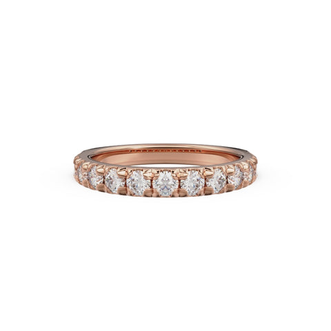 18K Rose Gold French Pavé Diamond Anniversary Ring