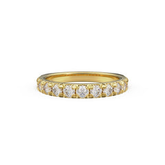 18K Yellow Gold French Pavé Diamond Anniversary Ring