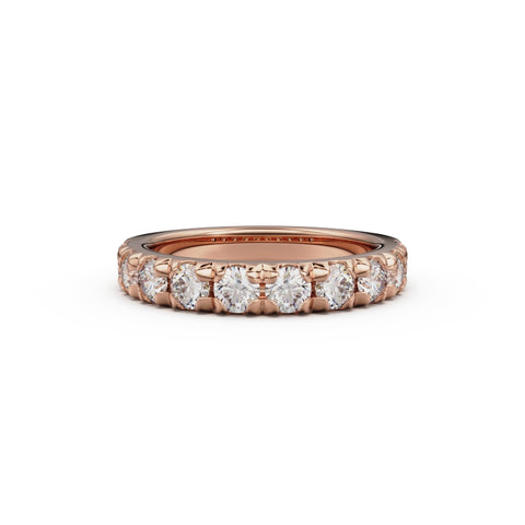 18K Rose Gold French Pavé Diamond Anniversary Ring