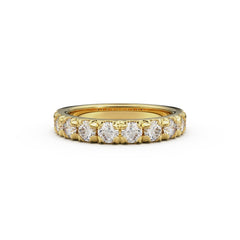 18K Yellow Gold French Pavé Diamond Anniversary Ring