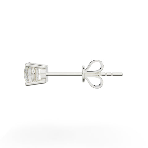 18K White Gold Four Prong Stud Earrings