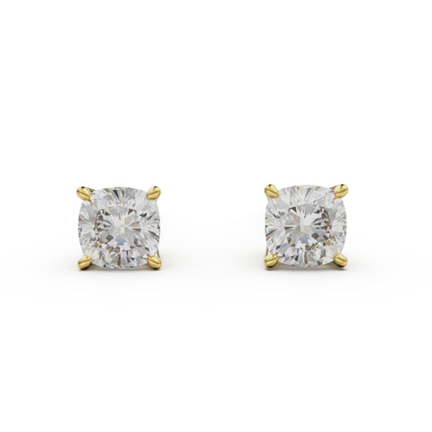 18K Yellow Gold Four Prong Stud Earrings