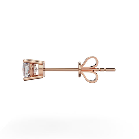 18K Rose Gold Four Prong Stud Earrings