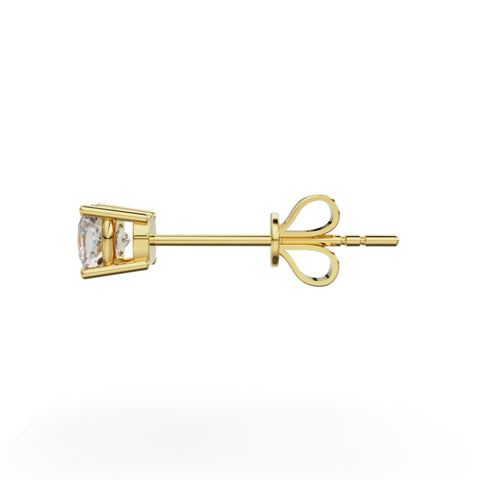 18K Yellow Gold Four Prong Stud Earrings