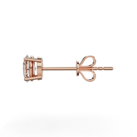 18K Rose Gold Four Prong Stud Earrings