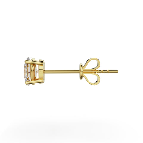 18K Yellow Gold Four Prong Stud Earrings