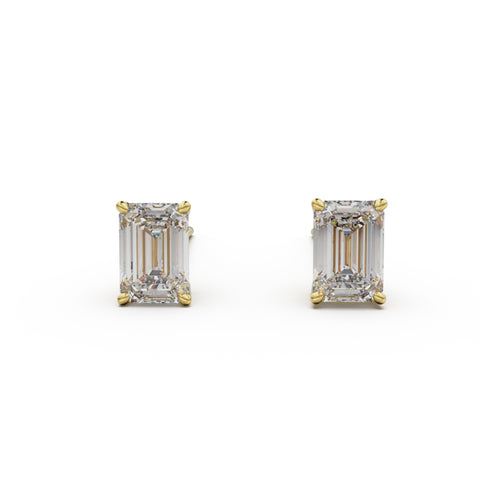 18K Yellow Gold Four Prong Stud Earrings