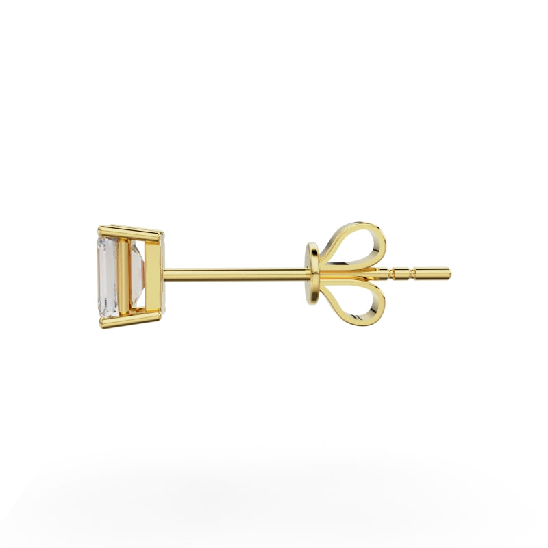 18K Yellow Gold Four Prong Stud Earrings - Circle of Diamond