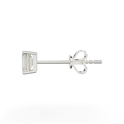 18K White Gold Four Prong Stud Earrings