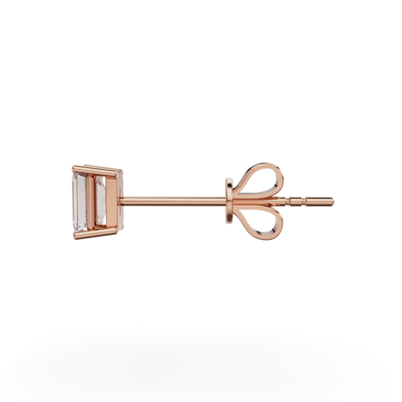 18K Rose Gold Four Prong Stud Earrings - Circle of Diamond