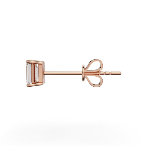 18K Rose Gold Four Prong Stud Earrings