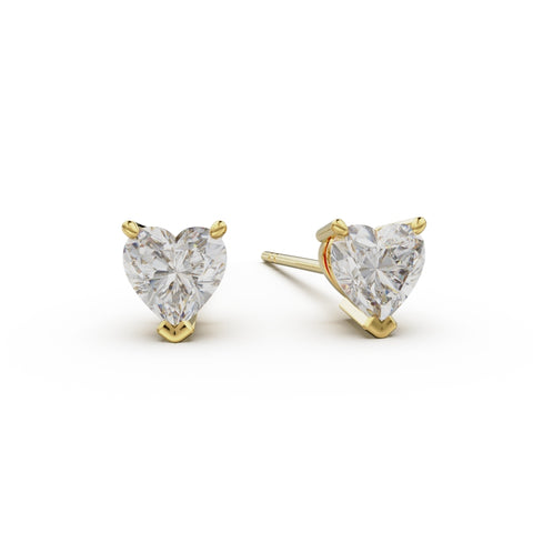 18K Yellow Gold Four Prong Stud Earrings