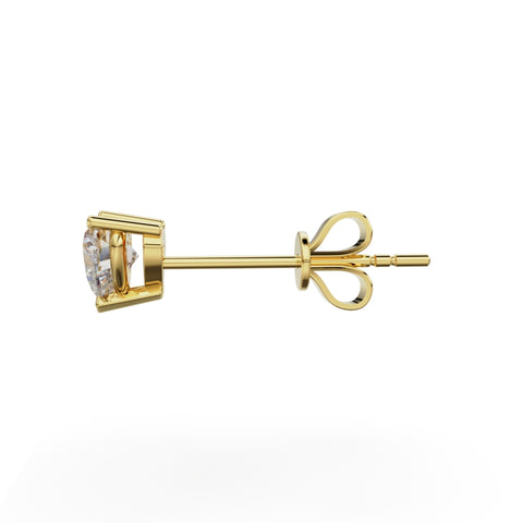 18K Yellow Gold Four Prong Stud Earrings