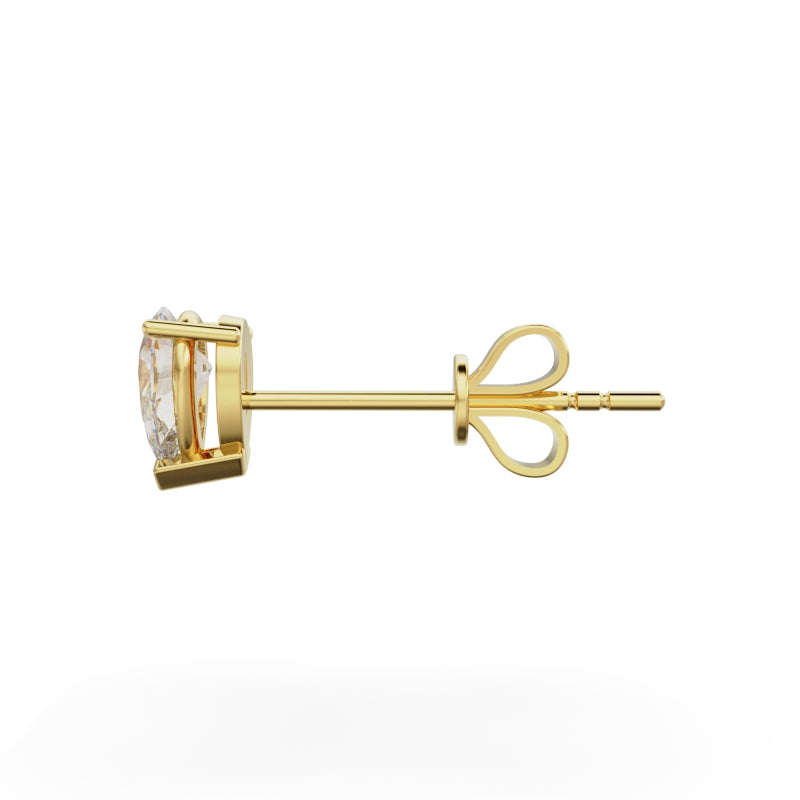 18K Yellow Gold Four Prong Stud Earrings - Circle of Diamond