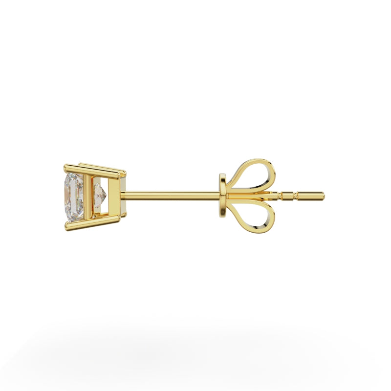 18K Yellow Gold Four Prong Stud Earrings - Circle of Diamond