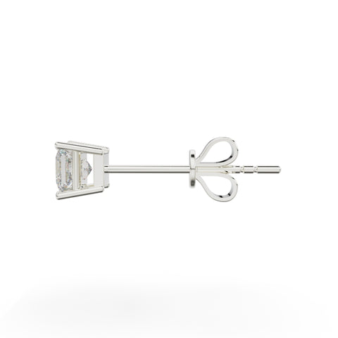 18K White Gold Four Prong Stud Earrings