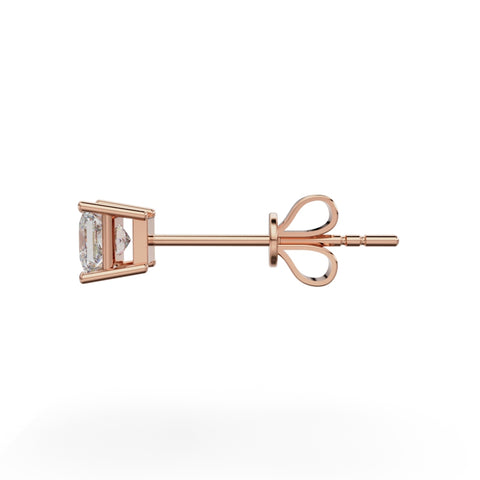 18K Rose Gold Four Prong Stud Earrings