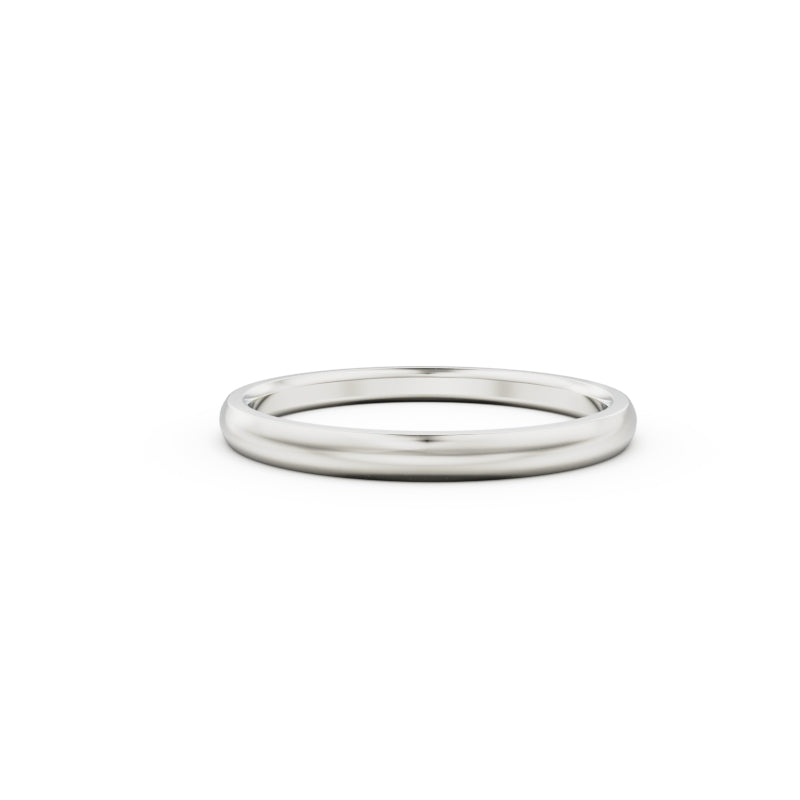 18K White Gold Classic Wedding Ring - Circle of Diamond
