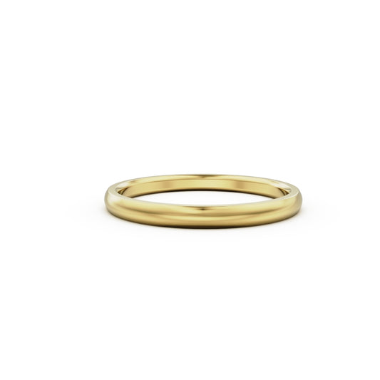 18K Yellow Gold Classic Wedding Ring - Circle of Diamond