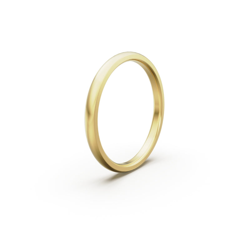 18K Yellow Gold Classic Wedding Ring - Circle of Diamond