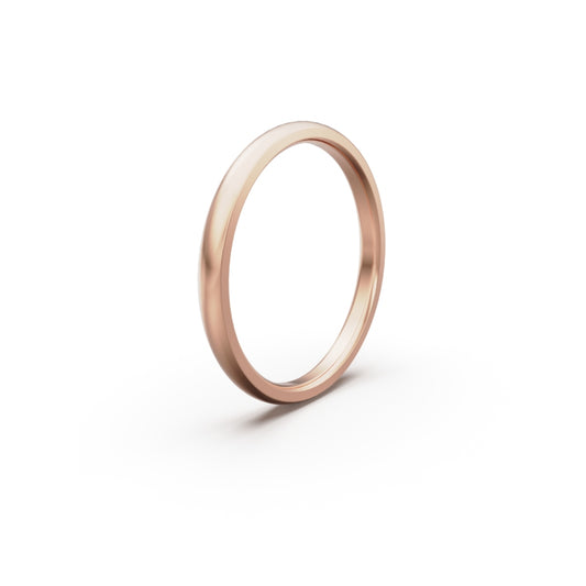 18K Rose Gold Classic Wedding Ring - Circle of Diamond