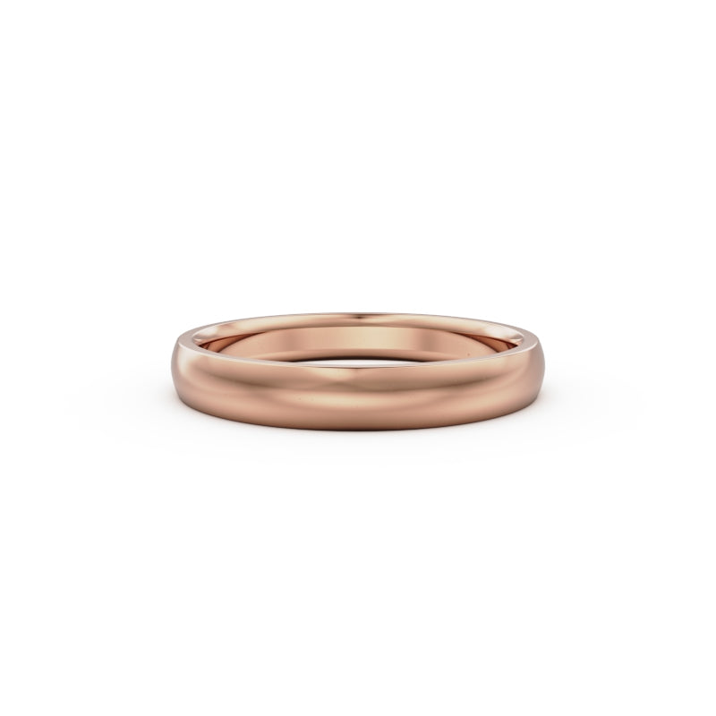 18K Rose Gold Classic Wedding Ring - Circle of Diamond