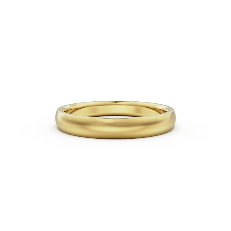 18K Yellow Gold Classic Wedding Ring - Circle of Diamond