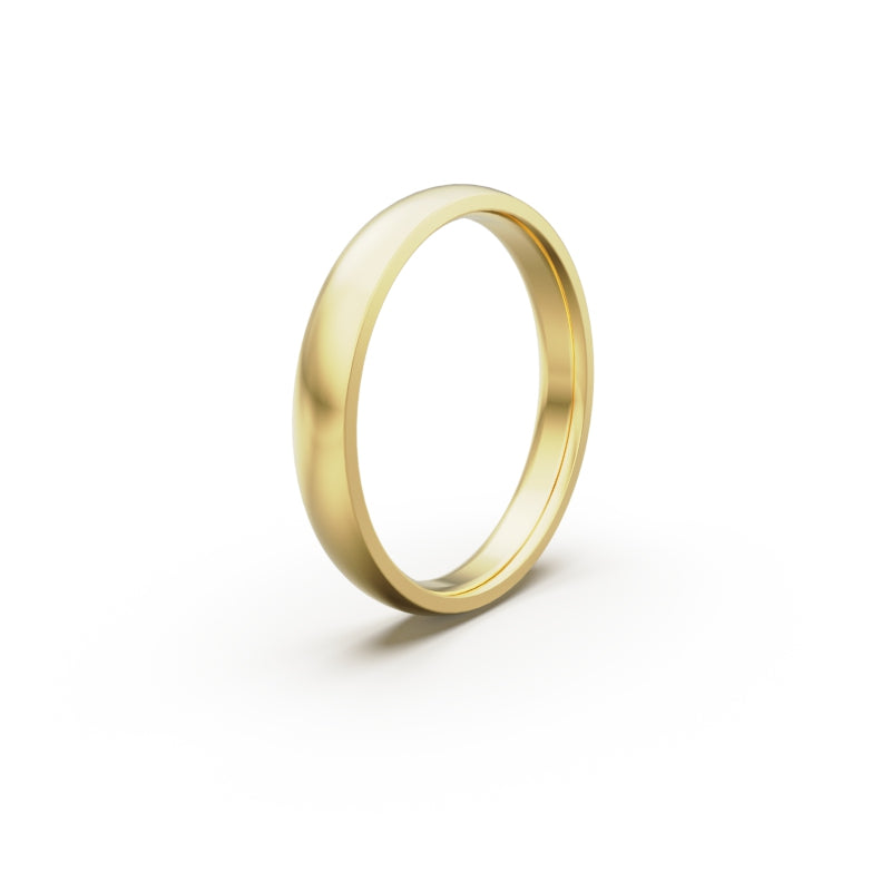 18K Yellow Gold Classic Wedding Ring - Circle of Diamond