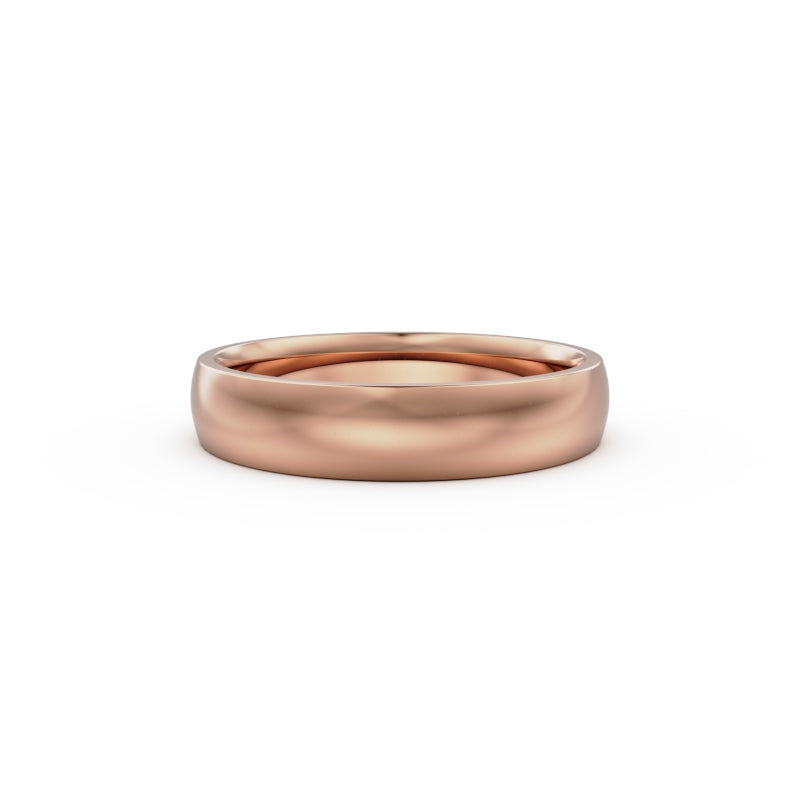 18K Rose Gold Classic Wedding Ring - Circle of Diamond