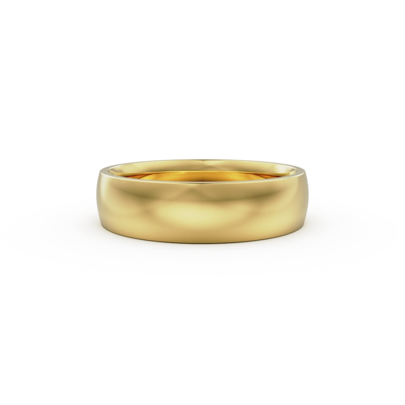18K Yellow Gold Classic Wedding Ring - Circle of Diamond