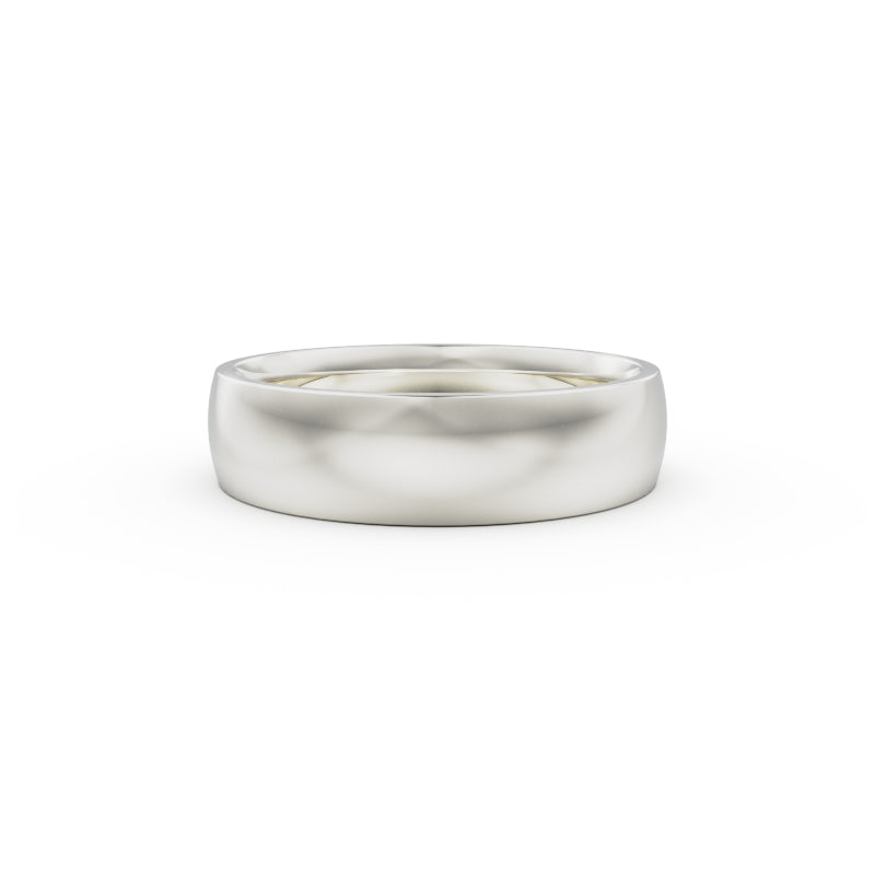 18K White Gold Classic Wedding Ring - Circle of Diamond