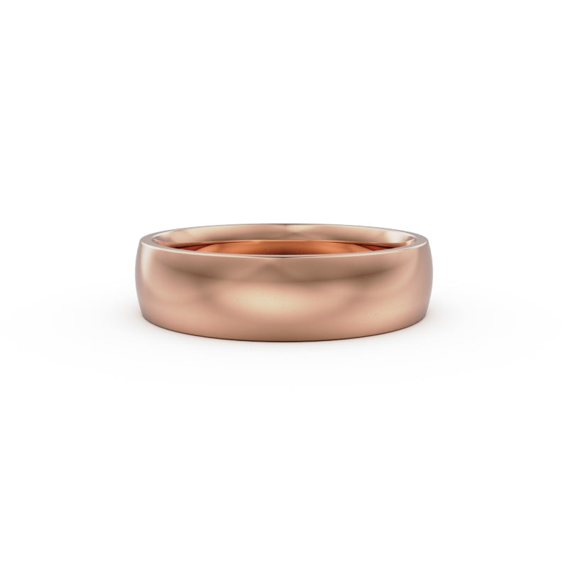18K Rose Gold Classic Wedding Ring - Circle of Diamond