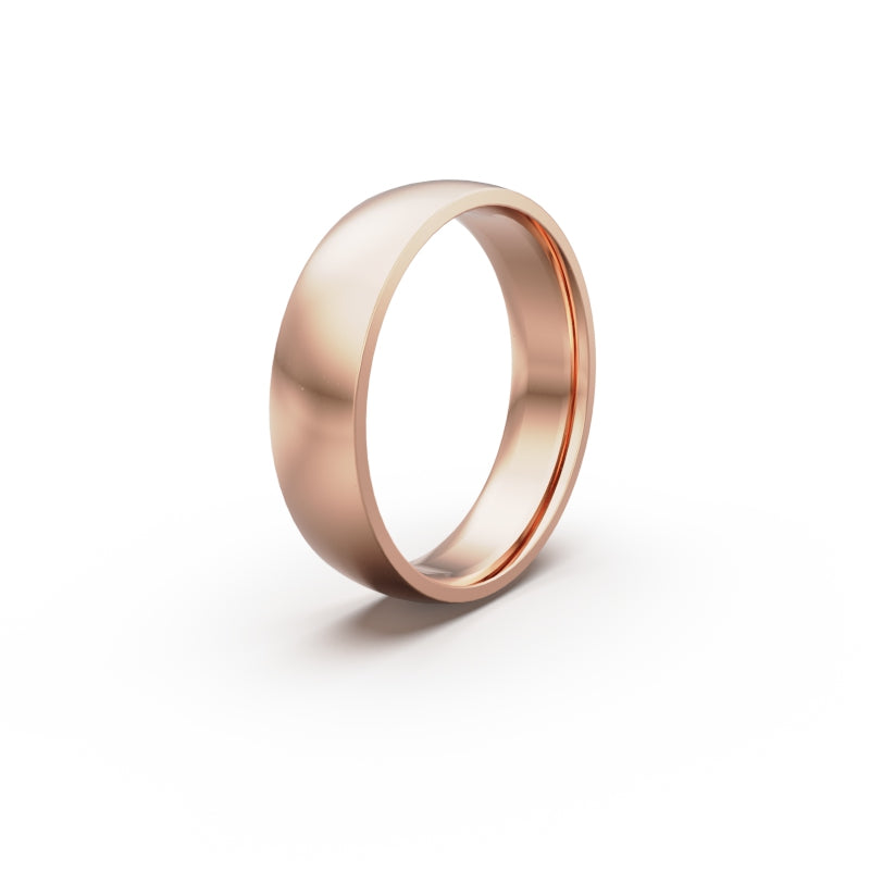 18K Rose Gold Classic Wedding Ring - Circle of Diamond