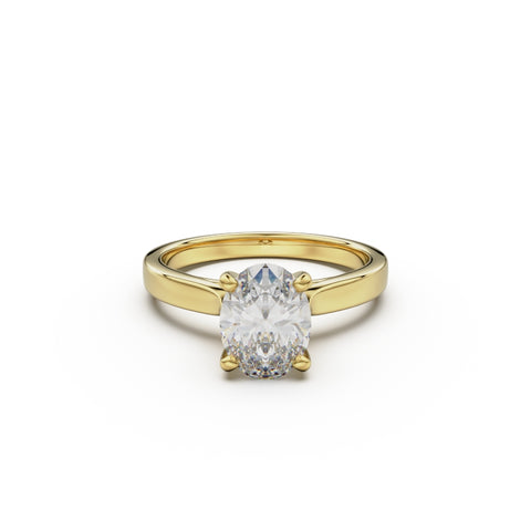 18K Yellow Gold Petite Cathedral Solitaire Engagement Ring