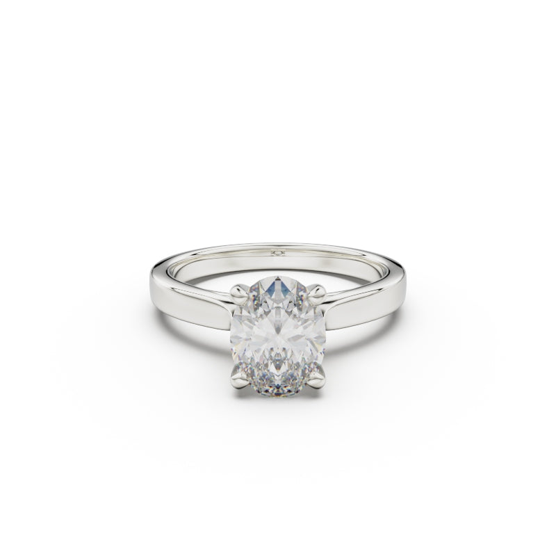 18K White Gold Petite Cathedral Solitaire Engagement Ring - Circle of Diamond