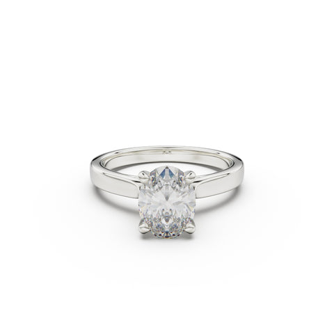 18K White Gold Petite Cathedral Solitaire Engagement Ring