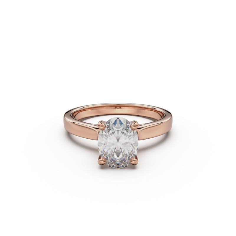 18K Rose Gold Petite Cathedral Solitaire Engagement Ring - Circle of Diamond
