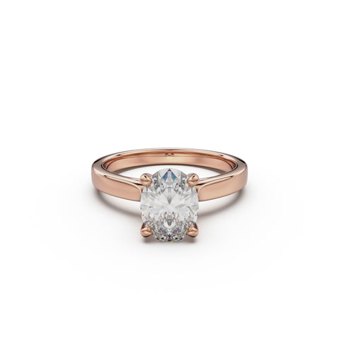 18K Rose Gold Petite Cathedral Solitaire Engagement Ring