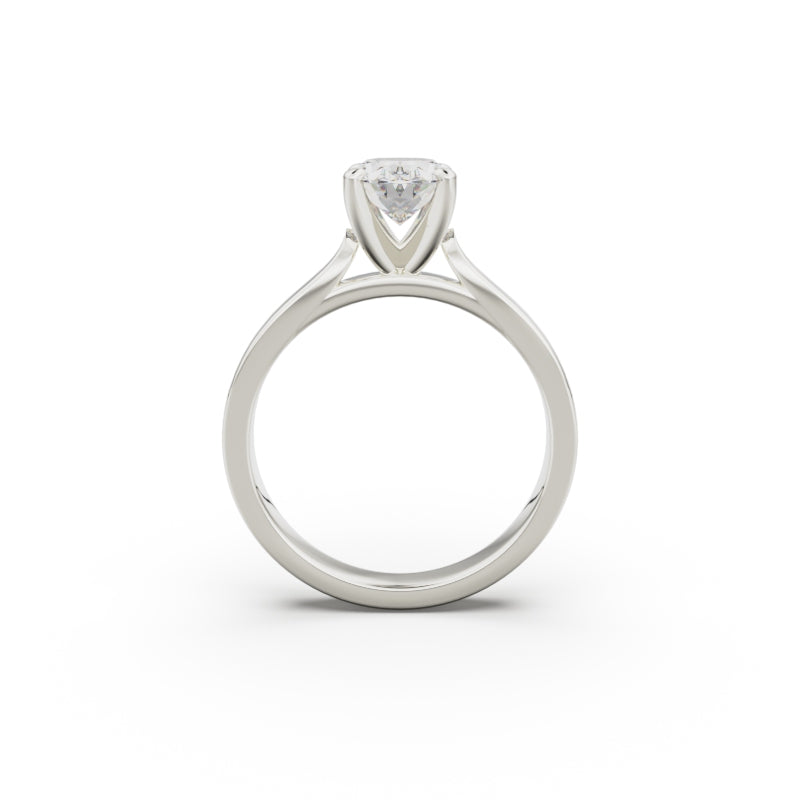 18K White Gold Petite Cathedral Solitaire Engagement Ring - Circle of Diamond