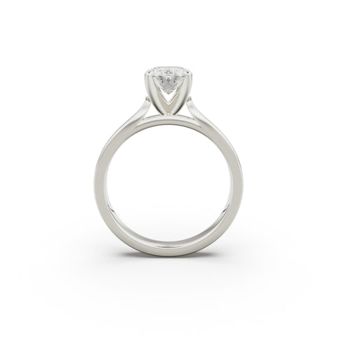 18K White Gold Petite Cathedral Solitaire Engagement Ring