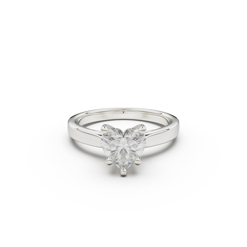 18K White Gold Petite Cathedral Solitaire Engagement Ring - Circle of Diamond