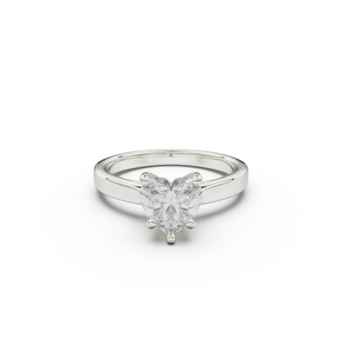 18K White Gold Petite Cathedral Solitaire Engagement Ring