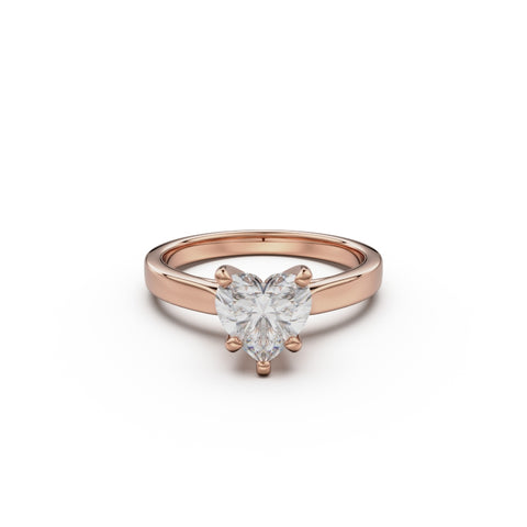 18K Rose Gold Petite Cathedral Solitaire Engagement Ring