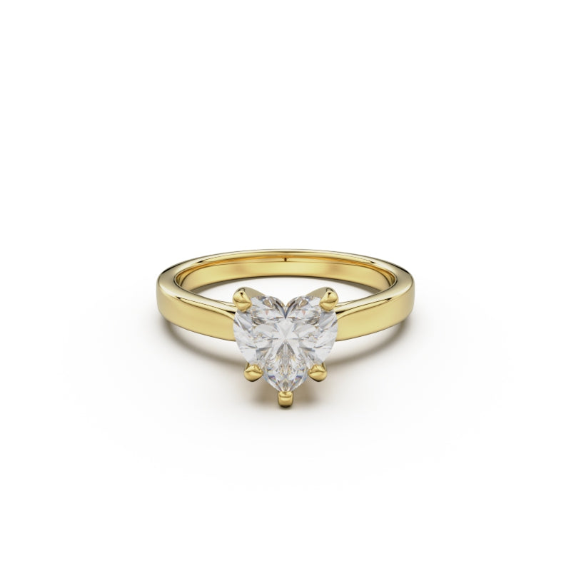 18K Yellow Gold Petite Cathedral Solitaire Engagement Ring - Circle of Diamond