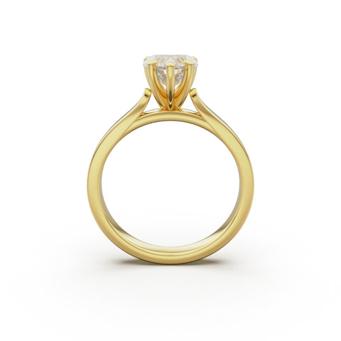 18K Yellow Gold Petite Cathedral Solitaire Engagement Ring