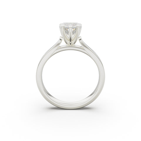 18K White Gold Petite Cathedral Solitaire Engagement Ring